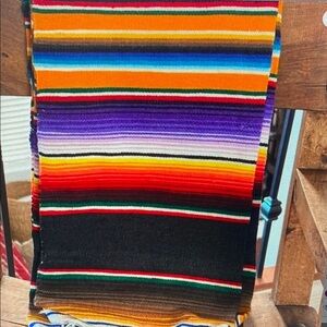 New Mexican Colorful Striped Throw Blanket